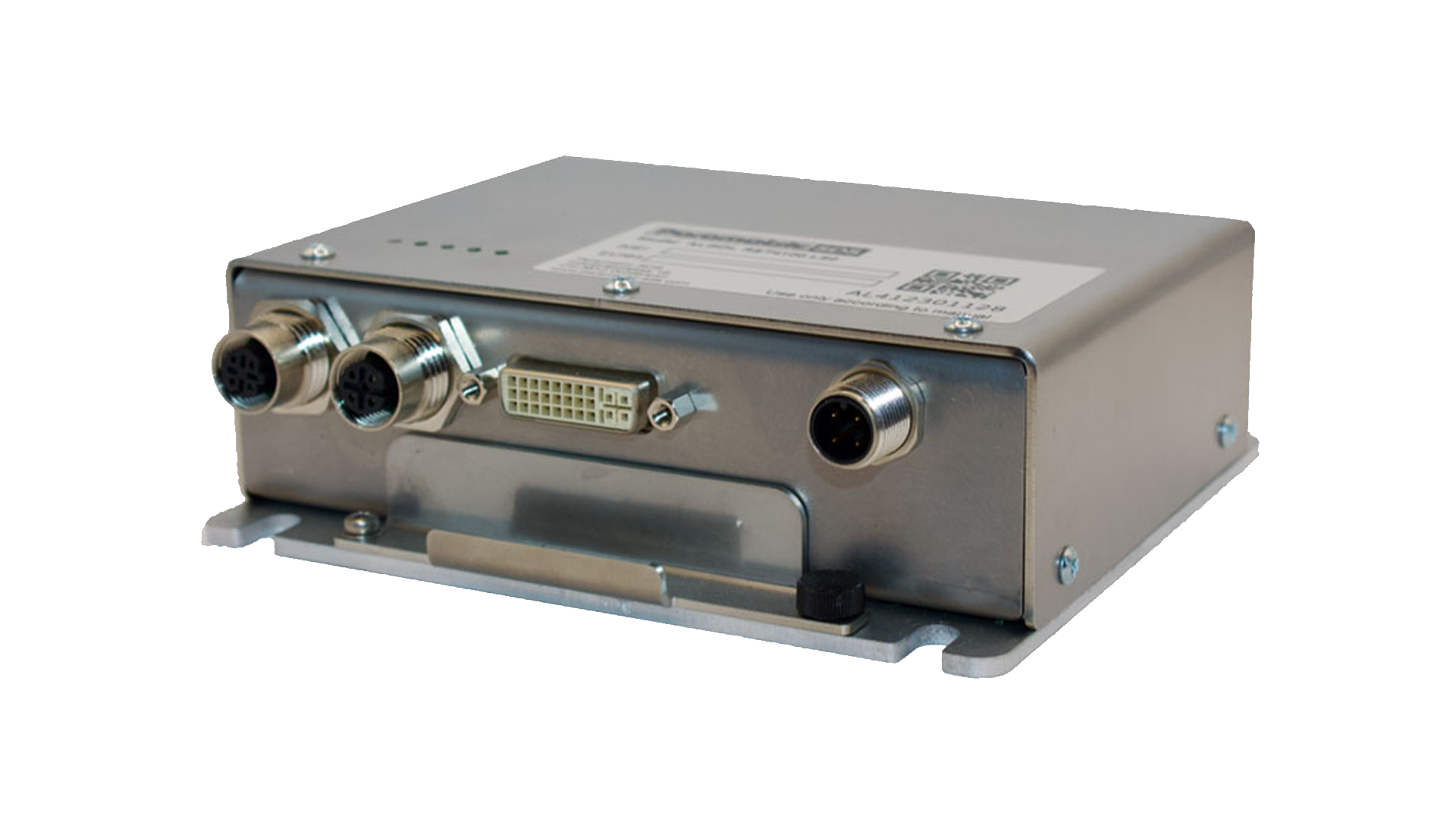 Eine Metallbox mit der Aufschrift SCO2100 Display Monitoring Node, an der zwei Ventile angebracht sind.